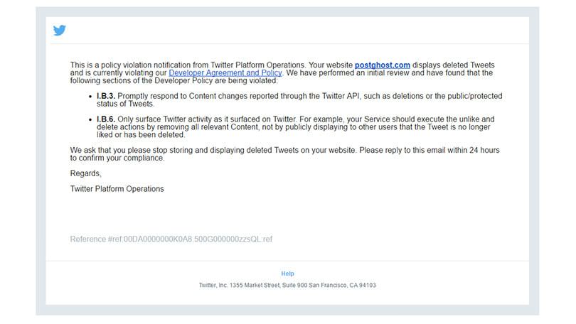 Twitter Bustos Publicación en sitio web de archivo de tweetsGhost