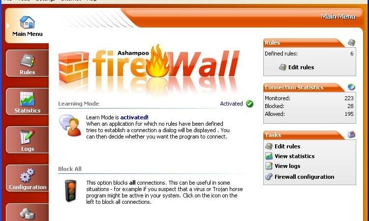 Revisión GRATUITA de Ashampoo FireWall |  PCMag