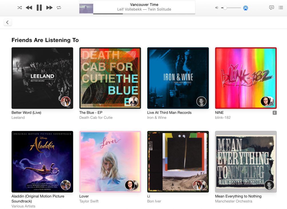 Apple Music lo que escuchan los amigos