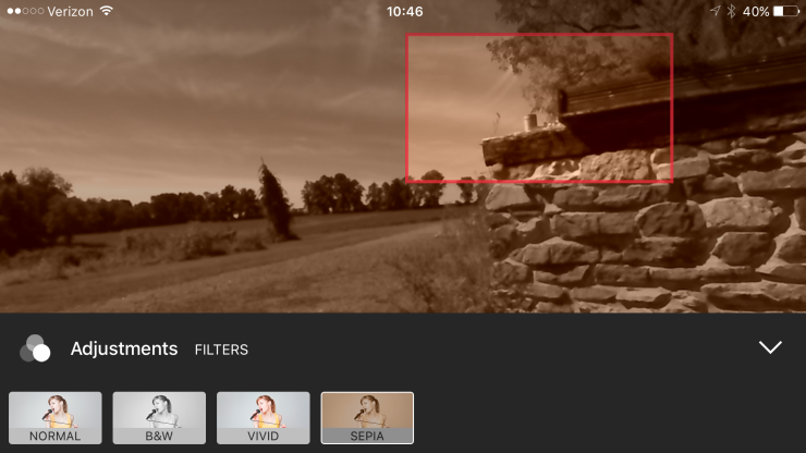 Livestream Mevo: filtros de aplicaciones