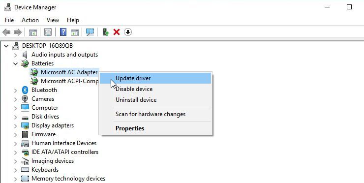 administrar controladores de dispositivos