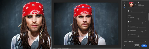 Filtros neuronales de IA Retratos inteligentes en Photoshop