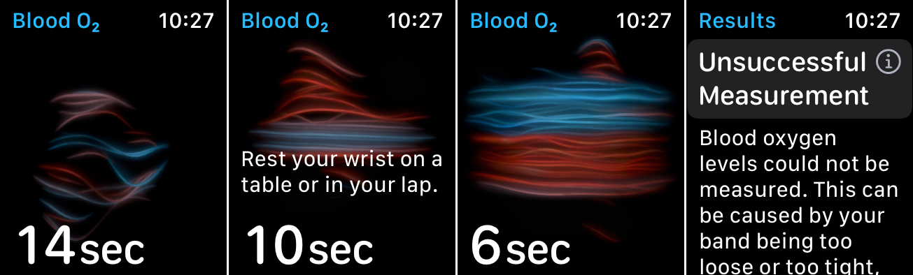 Lectura incorrecta de oxígeno en sangre en Apple Watch