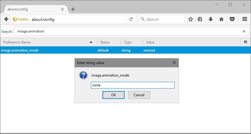 Modo de animación de imágenes de Firefox