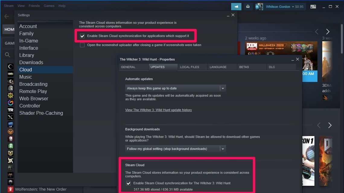 habilitar los servicios de Steam en la nube en Steam