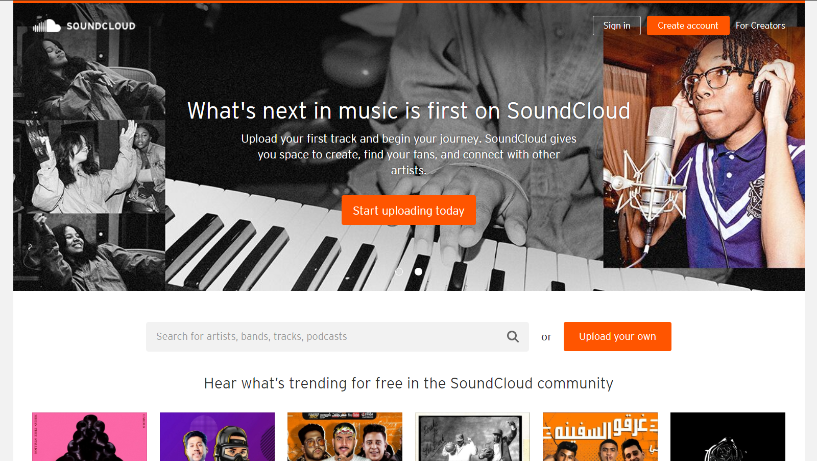 sitio web de soundcloud