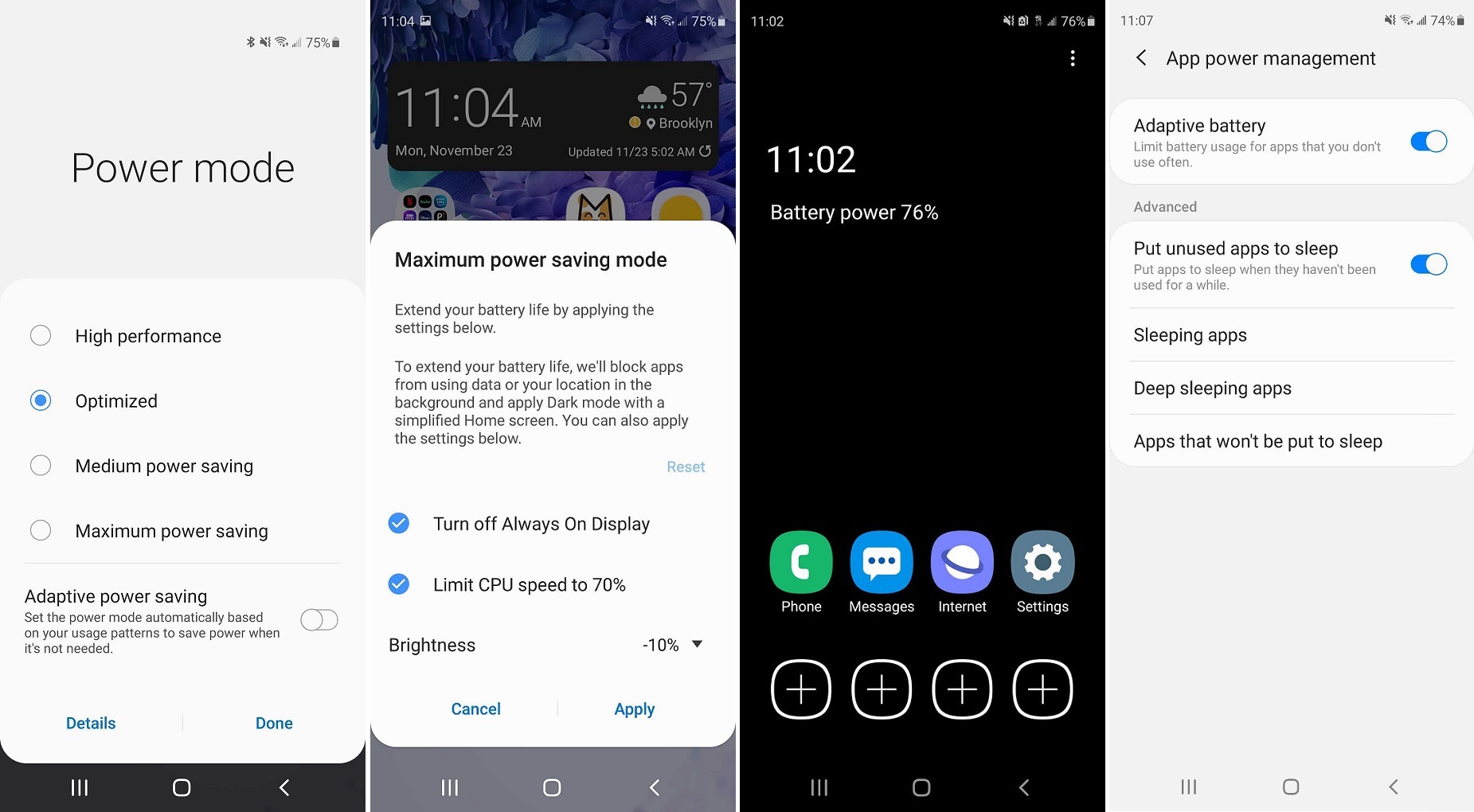 modo de ahorro de energía android 10