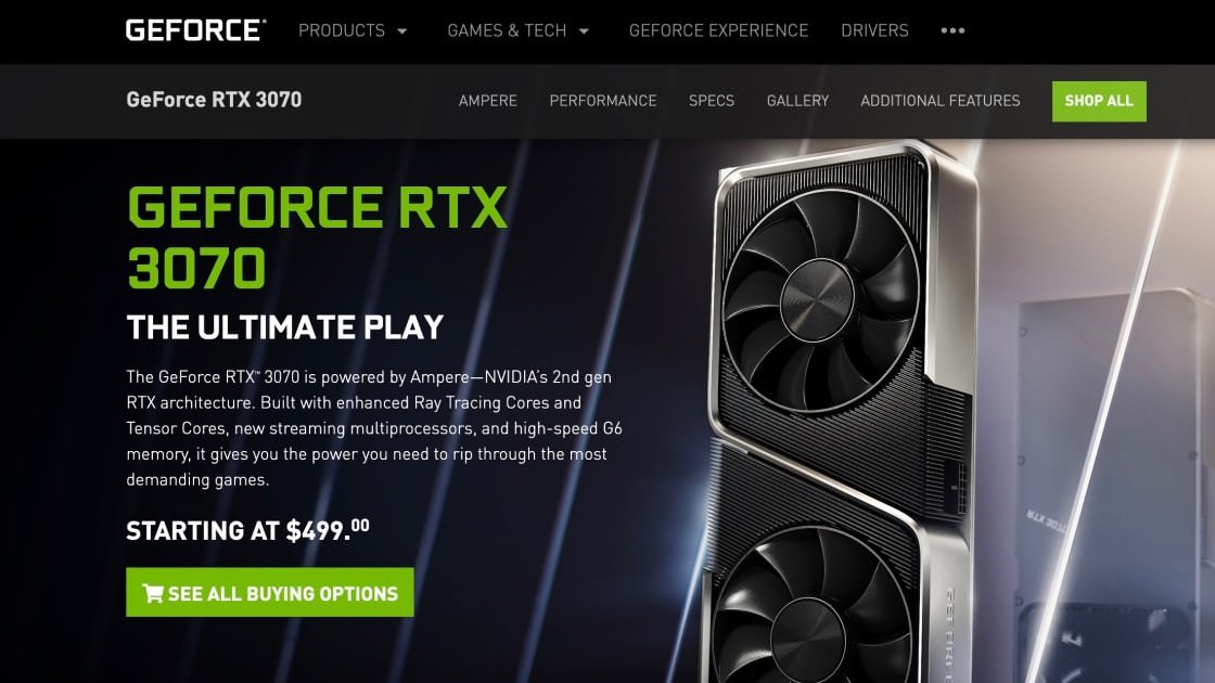 El lanzamiento de la tarjeta gráfica RTX 3070 de Nvidia fue otra decepción