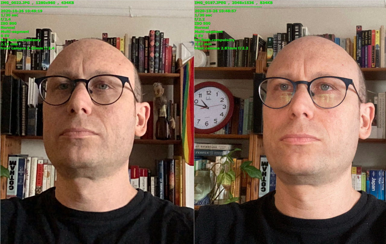 Comparación de la parte frontal del iPad