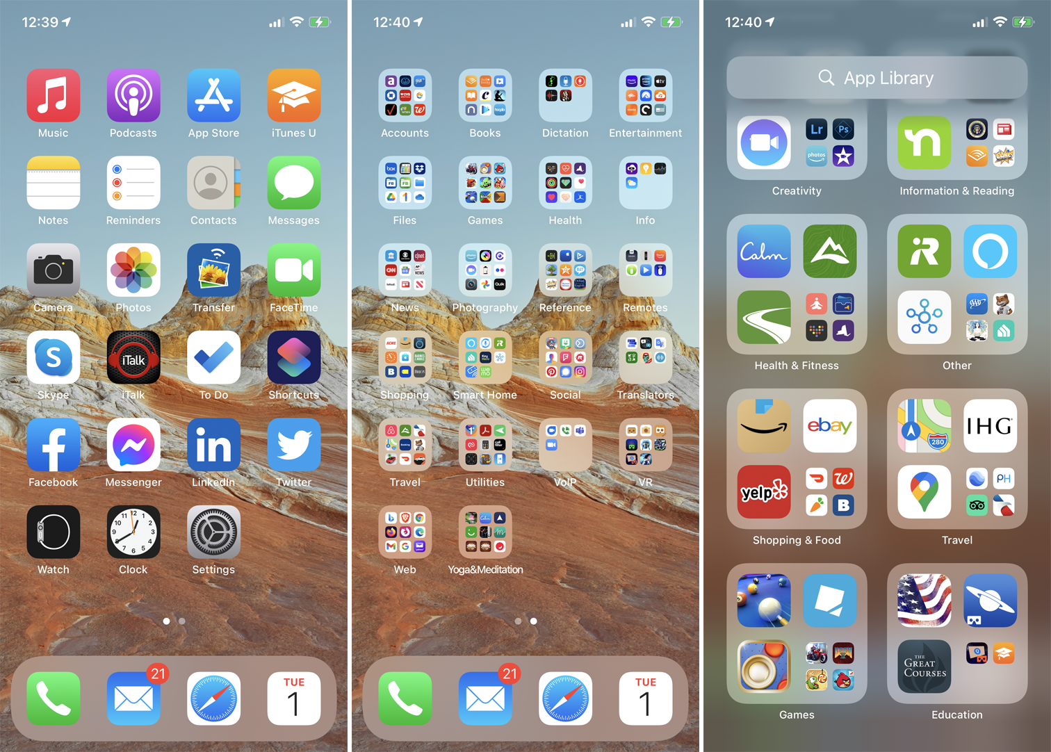 pantalla de la aplicación iphone