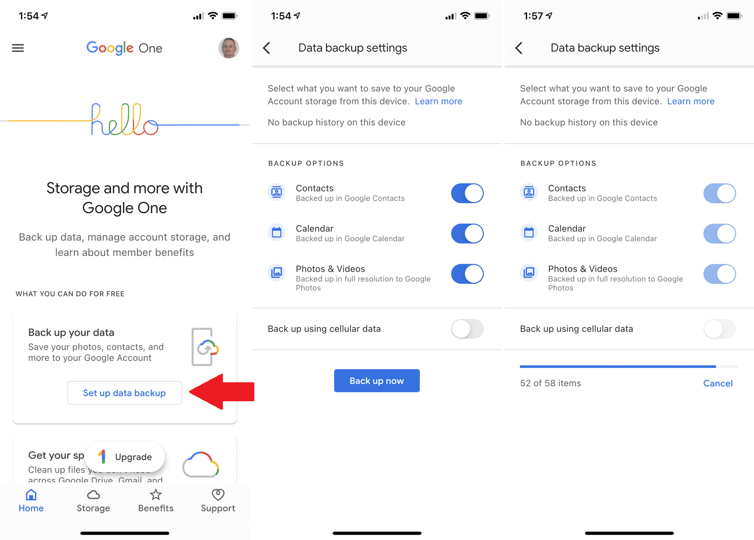 copia de seguridad de google one