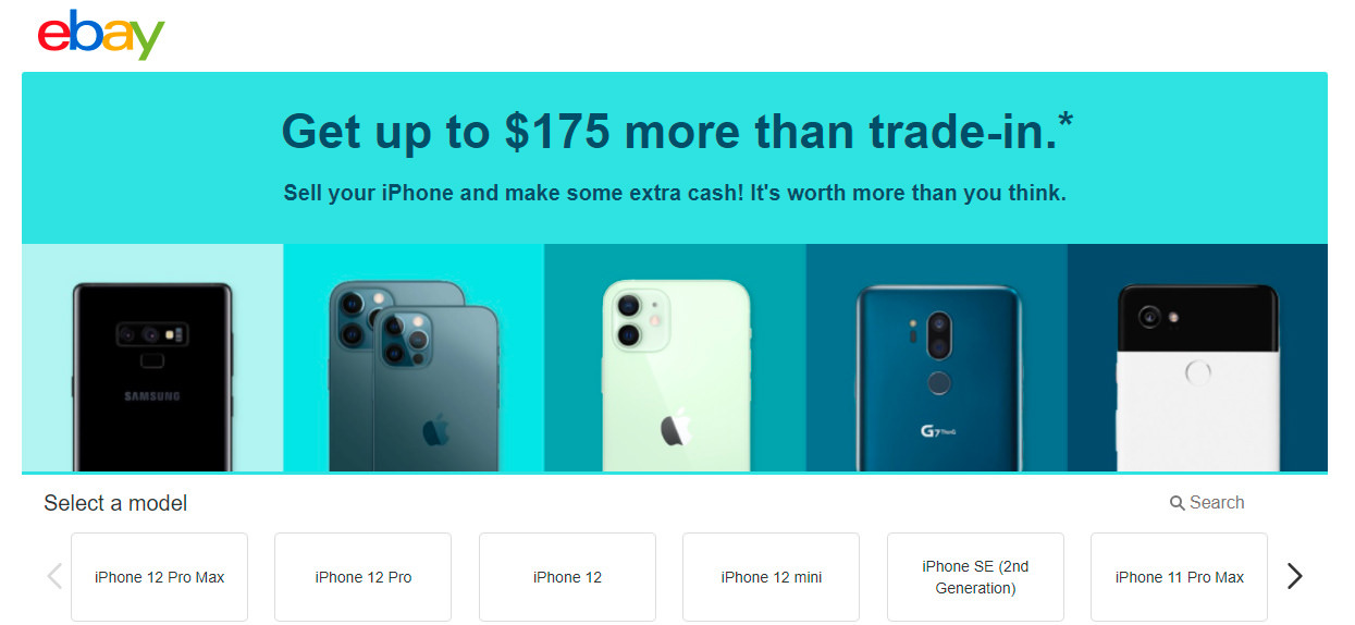 Captura de pantalla de eBay que dice 