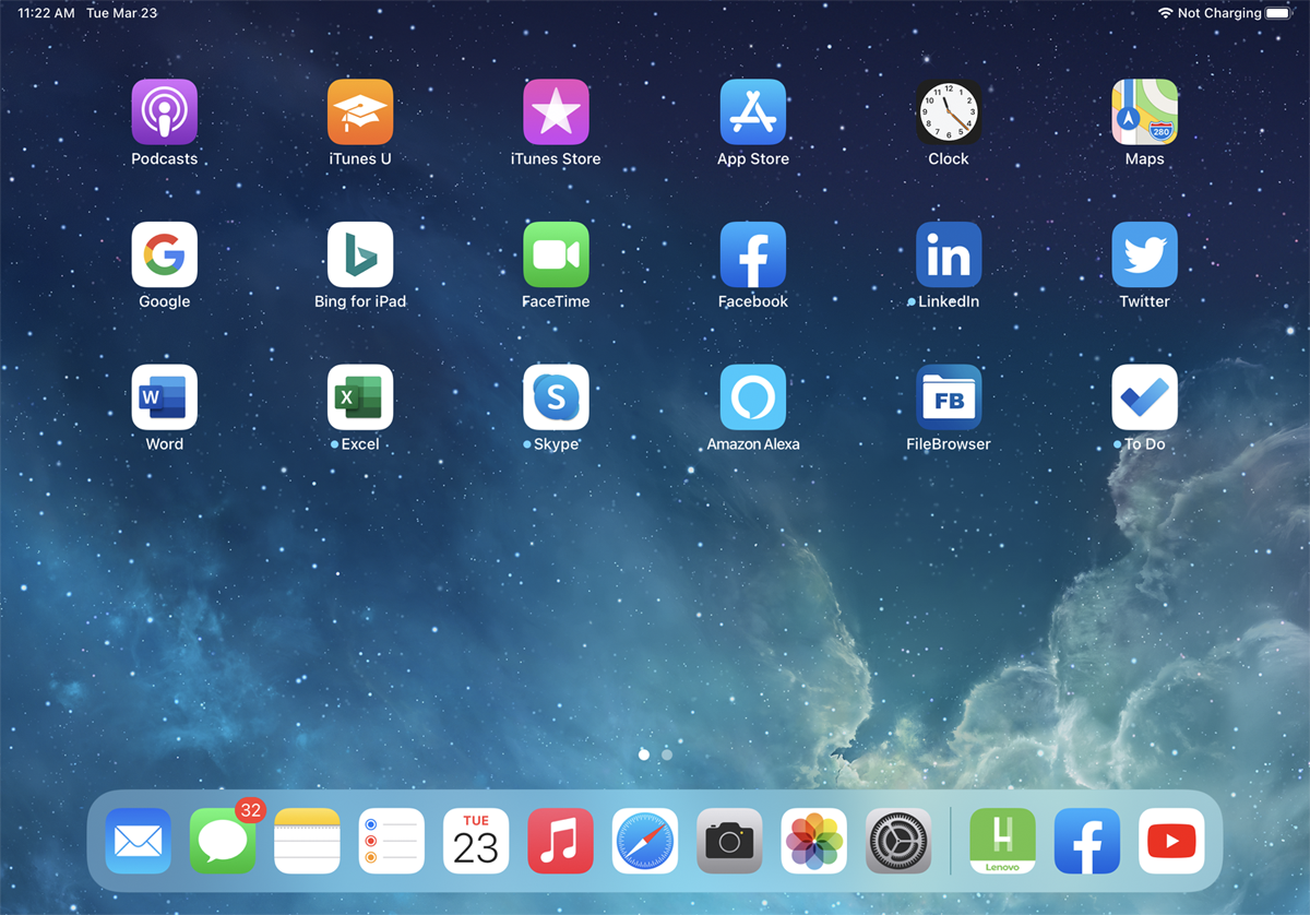 pantalla de inicio