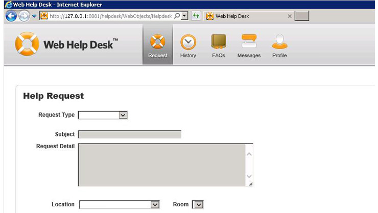 Mesa de ayuda web de SolarWinds: página principal de inicio de sesión para clientes