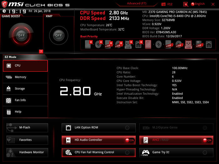 Imagen: MSI Z370 Gaming Pro Carbon AC (Modo EZ) .jpg